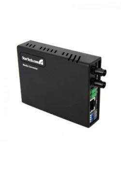 Image of StarTech 10/100 Ethernet to Multi Mode Fiber Media Converter ST 2km