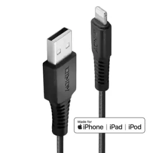 Image of Lindy 3m Reinforced USB Type A to Lightning Cable