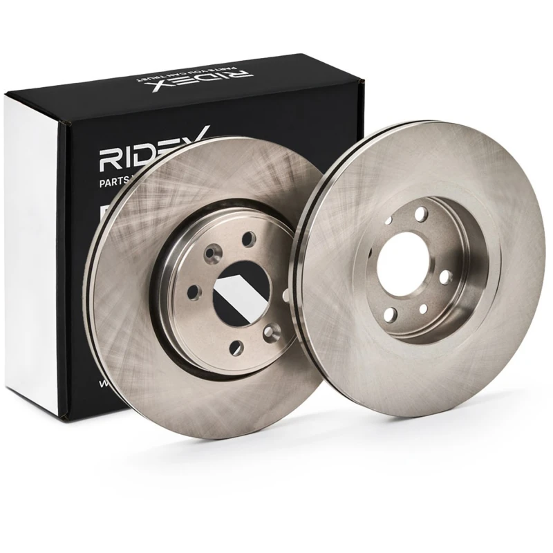 Image of RIDEX 82B0217 Brake disc Front Axle, Vented, Cast Iron, Uncoated, Untreated, without bolts/screws Cast Iron Brake Disc (82)