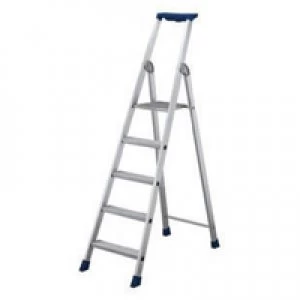 Image of Slingsby 8 Ribbed Tread Platform Step Ladder Aluminium 358758