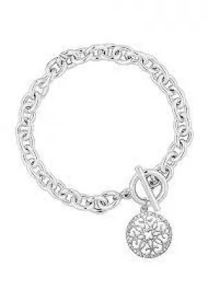 image of Mood Silver Plated Chain Filigree Charm Bracelet