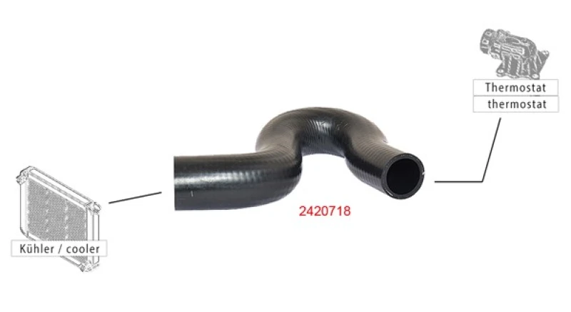 Image of METZGER 2420718 Radiator Hose EPDM (ethylene propylene diene Monomer (M-class) rubber) EPDM (ethylene propylene diene Monomer (M-class) rubber) Radiat