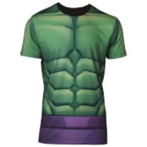 Image of Marvel Mens Hulk Sublimated T-Shirt - Green - L