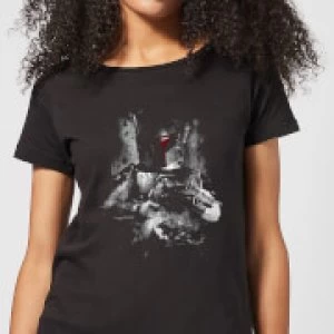 Image of Star Wars Boba Fett Distressed Womens T-Shirt - Black