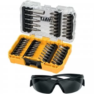 image of DEWALT 47 Piece Screwdriver Bit Set in Tough Case and Safety Glasses