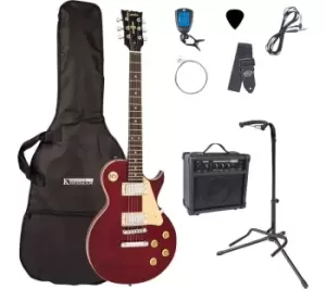 image of ENCORE E99 Electric Guitar Bundle - Red Wine