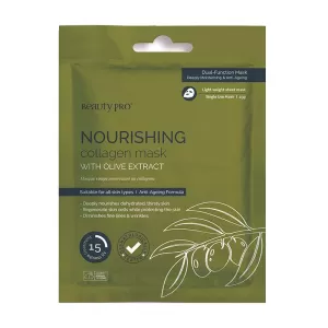 image of BeautyPro NOURISHING Collagen Sheet Mask with Olive 23g