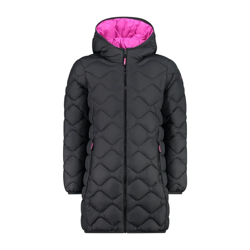 Image of CMP Long hooded puffer jacket for girls CMP Gris Female 6 ans