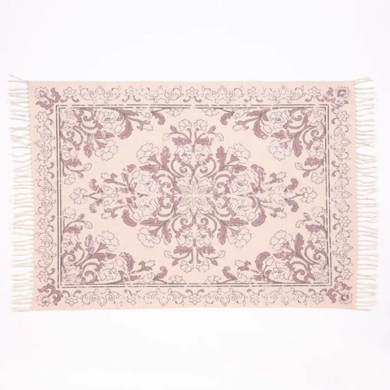 Image of Esselle Kew 120x170cm Mauve Antique Printed Rug With Tassel, Purple OKE120170MAAN1