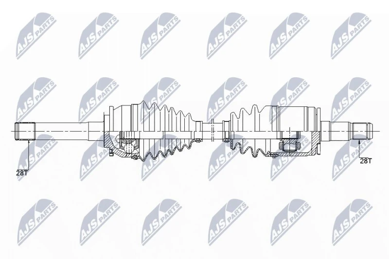 Image of NTY NPW-MS-059 Drive shaft Front Axle Left Drive Shaft (13)