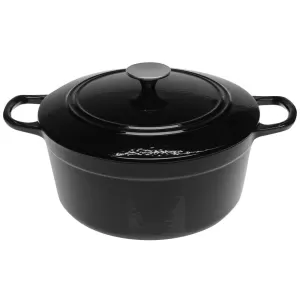 Image of Linea Cast Iron Casserole Dish - Black
