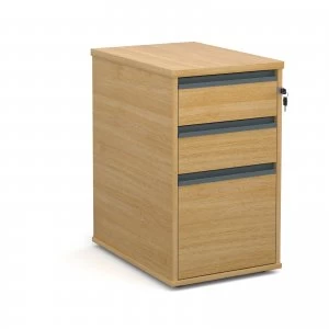 image of Maestro 25 Desk High 3 Drawer Pedestal With Graphite Finger pull Handles 600mm de