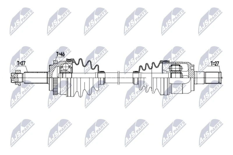 Image of NTY NPW-HY-659 Drive shaft Automatic Transmission, Front Axle Left Drive Shaft (13)
