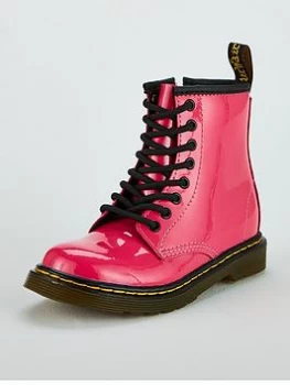 Image of Dr Martens Girls 1460 Patent Boot - Pink, Hot Pink, Size 10 Younger