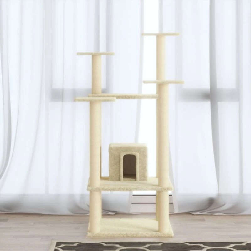 Image of VIDAXL Cat Tree with Sisal Scratching Posts Cream 110cm Vidaxl 8720286706060