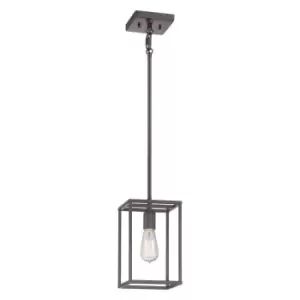 Image of 1 Bulb Ceiling Pendant Light Fitting Western Bronze LED E27 60W Bulb
