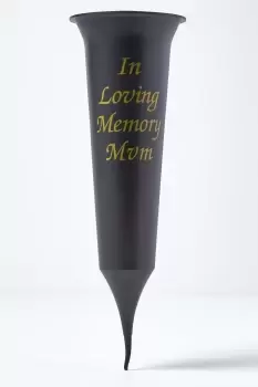 Image of Mum 'In Loving Memory' Flute Spike Flower Vase Grave Pot