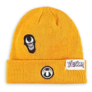 image of MARVEL COMICS Venom Logo Kid's Turn up Beanie, Boy, Yellow (KC721212SPN)