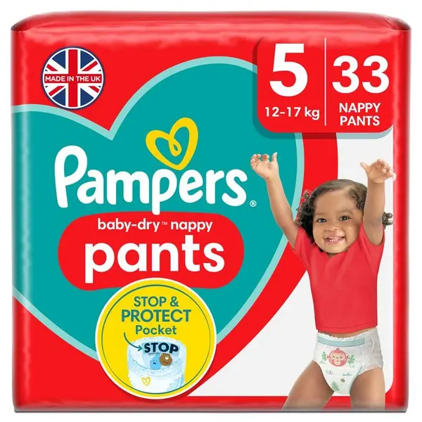 image of Pampers Baby Dry Nappy Pants Size 5 33 Nappies