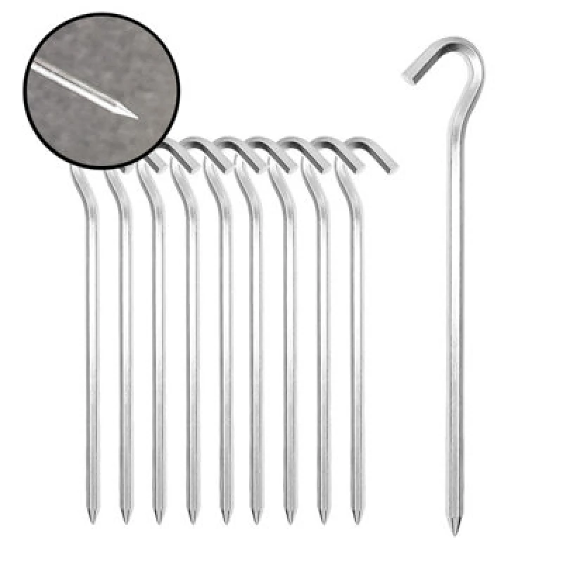 Image of Toolzone 10 Piece 180mm x 5mm Metal Tent Pegs KDPTL004