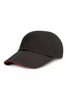 Image of Low Profile Heavy Brushed Cotton Baseball Cap With Sandwich Peak (Pack of 2)