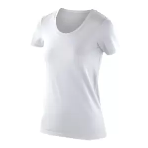 image of Spiro Womens/Ladies Impact Softex Short Sleeve T-Shirt (M) (White)