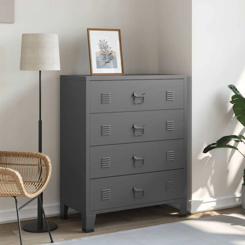 Image of VIDAXL Industrial Drawer Cabinet Anthracite 78x40x93cm Metal Vidaxl 8720286699522