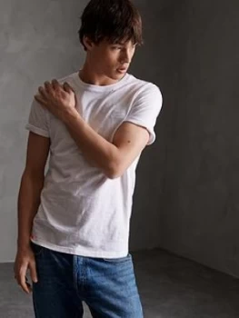 Image of Superdry Orange Label Low Roller T-Shirt, White Size M Men