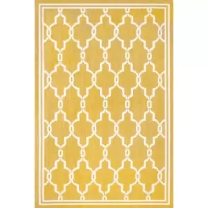Image of Terrace Spanish Tile Flatweave Outdoor Indoor Gold Rug in 120 x 170cm (4x5'6'')