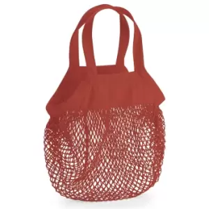 Image of Westford Mill Mini Mesh Organic Cotton Grocery Bag (One Size) (Orange Rust)