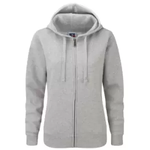 image of Russell Ladies Premium Authentic Zipped Hoodie (3-Layer Fabric) (L) (Light Oxford)