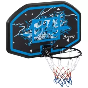 image of SPORTNOW Wall Mounted Basketball Hoop, Mini Basketball Hoop and Backboard for Kids and Adults, Outdoors and Indoors Door & Wall Use, Blue and White