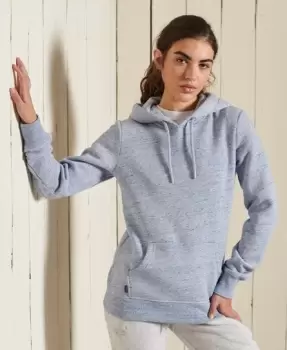 Image of Superdry Womens Vintage Logo Embroidered Hoodie Light Blue / LA Blue Marl - Size: 10