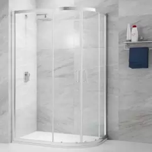 image of Nexa By Merlyn 6mm Chrome Offset Quadrant Double Sliding Door Shower Enclosure - 1000 x 800mm