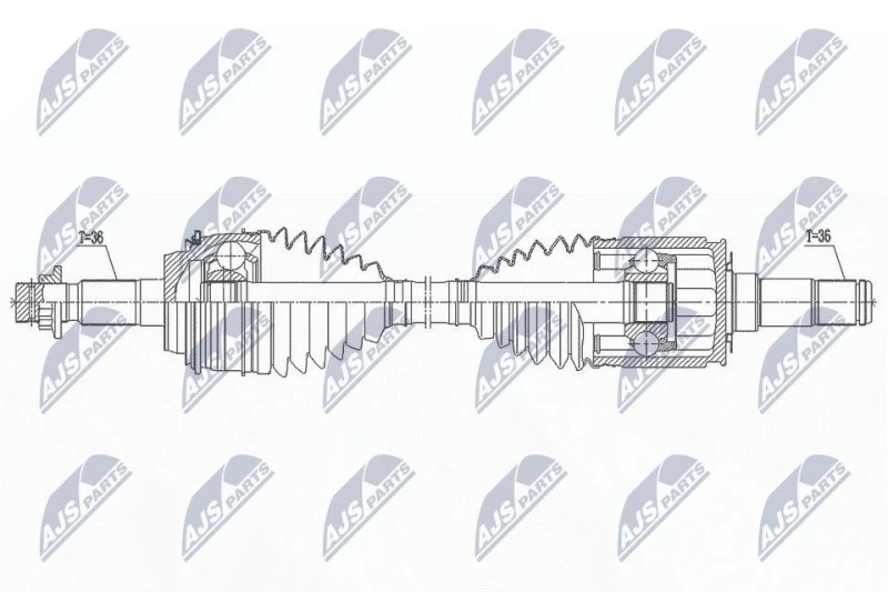 Image of NTY NPW-TY-181 Drive Shaft Drive Shaft (3528)