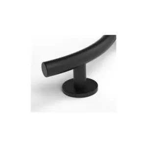 image of Luxury Grab Rail, Curved, Stainless Steel, Concealed Fixings, 480mm, Matt Black