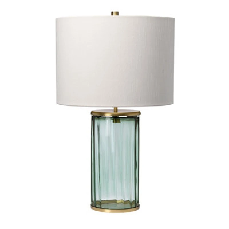 Image of Netlighting Reno Table Lamp Metalwork Aged Brass Green Glass Yellow unisex
