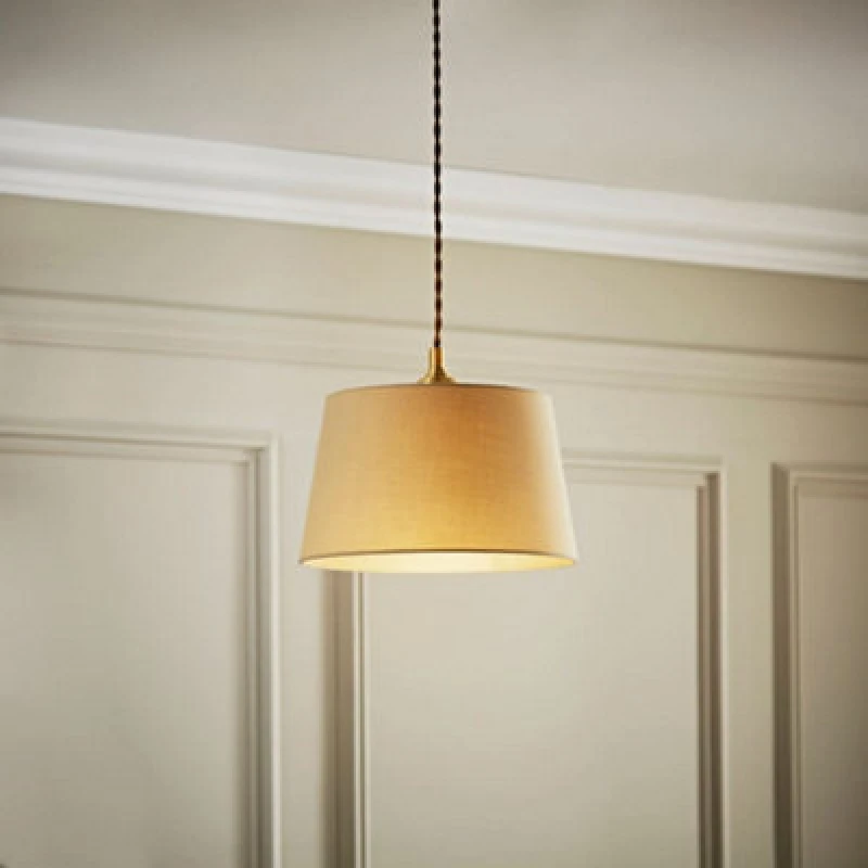 Image of ValueLights ValueLights Aspen Natural Tapered Easy Fit Pendant Lamp Shade Size: Small Natural Small Unisex 5016529274124