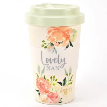 image of Peaches & Cream Bamboo Travel Mug 400ml - Nan