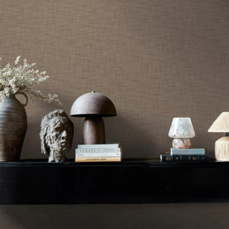 Image of Abigail Ahern Weathered Linen Cocoa Wallpaper
