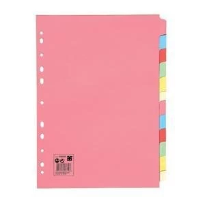 Image of 5 Star Subject Dividers Multipunched Manilla Board 12 Part A4 Assorted