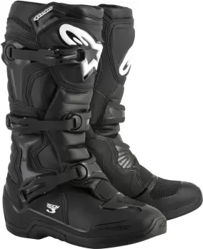 Alpinestars Tech 3 Motocross Boots, black, Size 42, black, Size 42