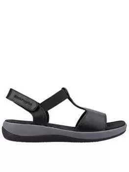 Image of Hush Puppies Sylvie Wedge Sandal, Black, Size 3, Women