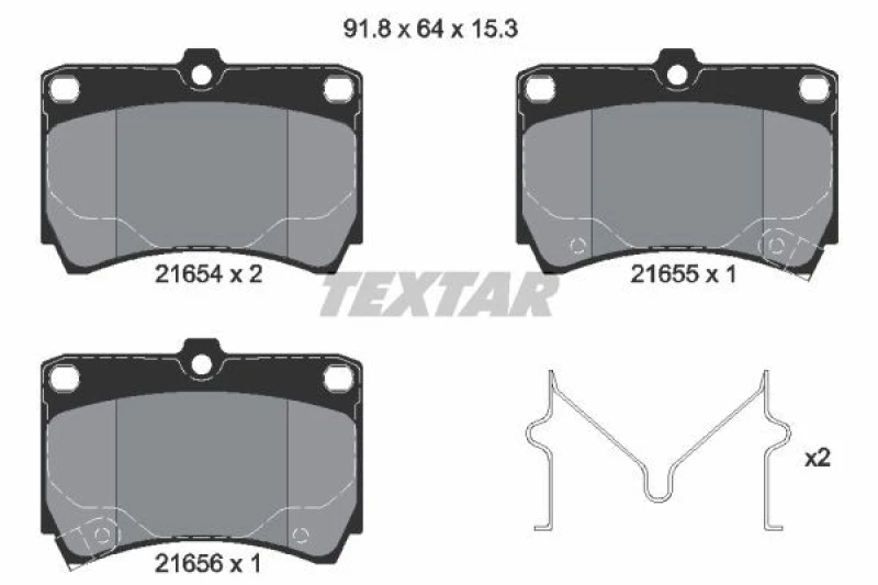 Image of Brake pad set TEXTAR 2165404