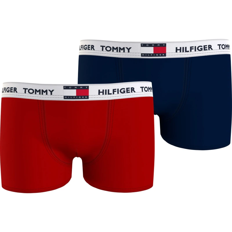 Image of Tommy Hilfiger 2 Pack Boxer Shorts - Blue Blue 7 - 8 Years