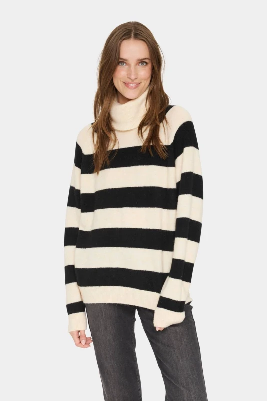Image of Saint Tropez GarbieSZ Rollneck Oversized Fit Pullover- Multi