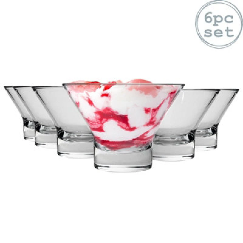 Image of Bormioli Rocco Ypsilon Ice Cream Bowls 375ml Pack of 6 Clear