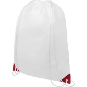 Image of Bullet Oriole Contrast Drawstring Bag (One Size) (White/Red)
