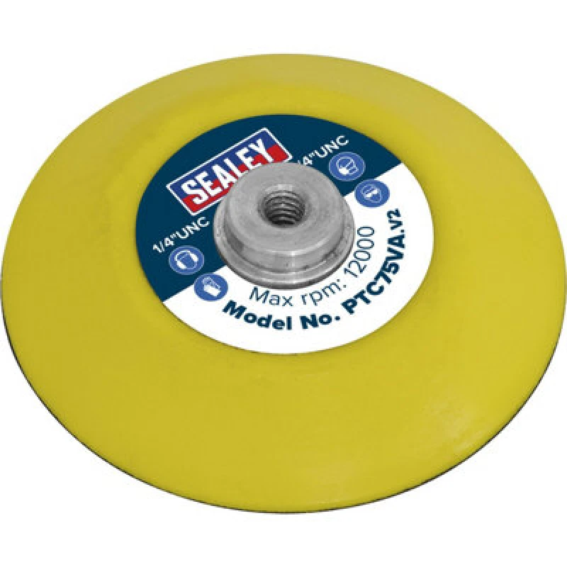 Image of Loops 71mm Hook and Loop Backing Pad - 1/4" UNC Thread - Angle Grinder Disc Multi