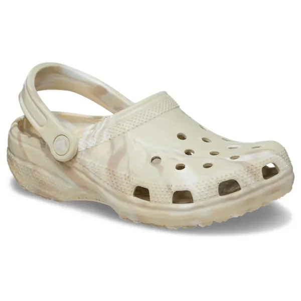 image of Crocs Womens Classic Marbled Clogs Vegan Slip On Sandals - UK 6 Beige female GDE2688BON6